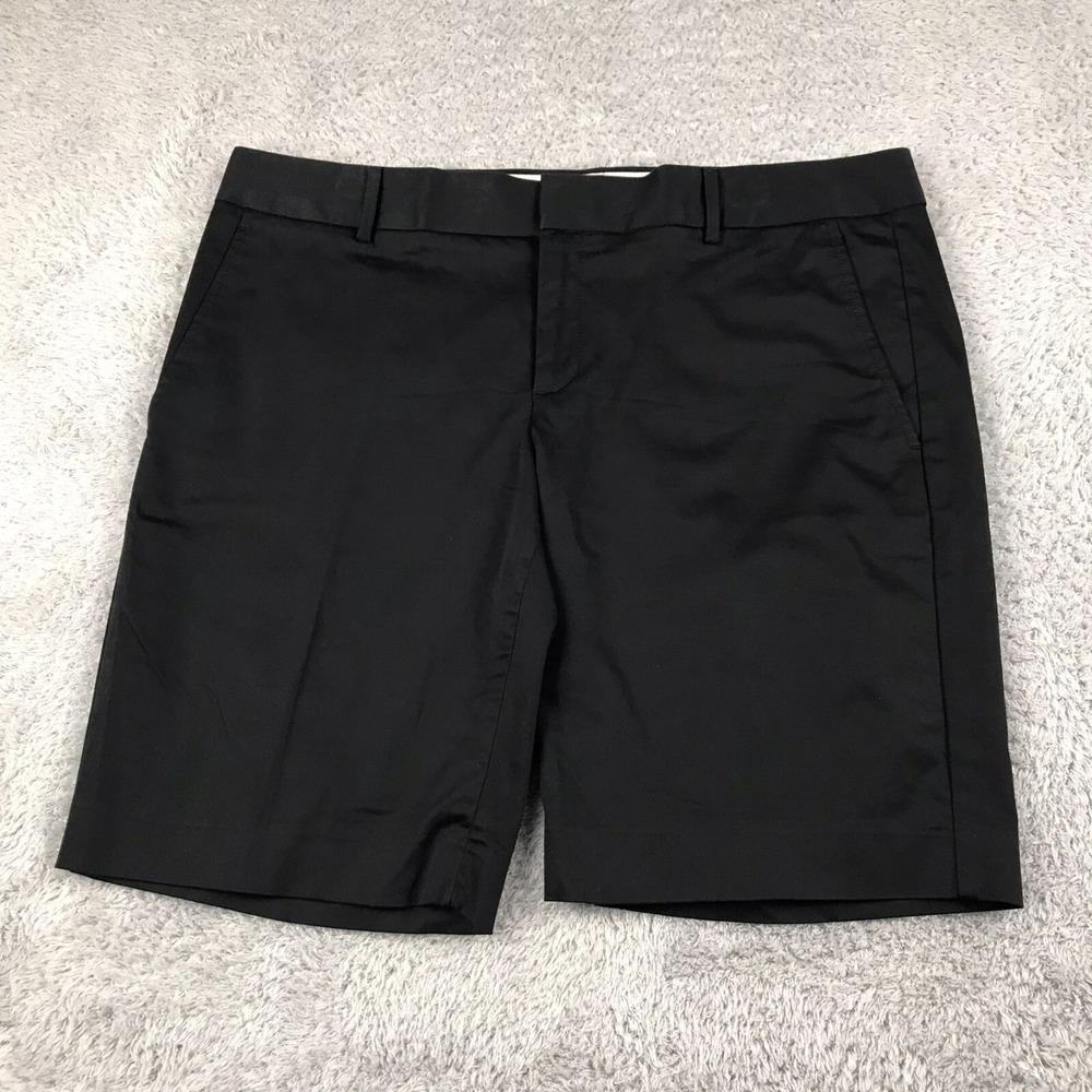 Banana Republic Chino Shorts Womens 14 Black 10" Mid Rise Cotton Stretch NEW NWT